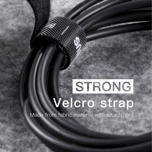 Органайзер кабеля Baseus Colourful Circle Velcro Strap 3м, Black