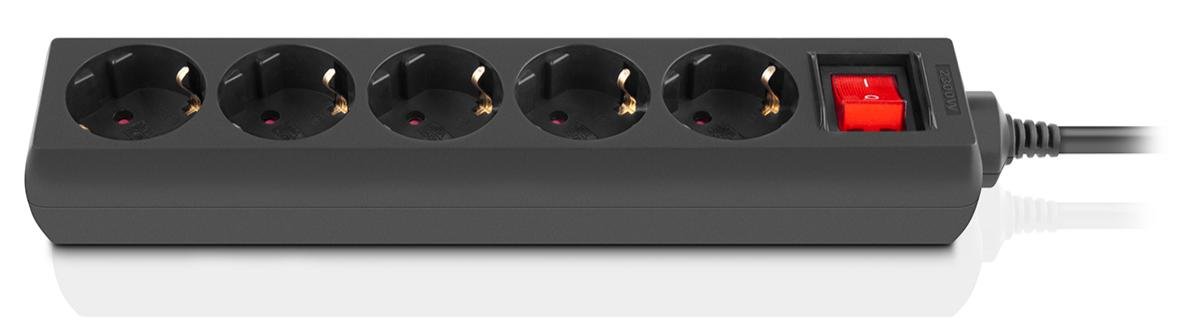 Мережевий фільтр Real-EL RS-Protect M 5/1.8m Black (EL122300026)