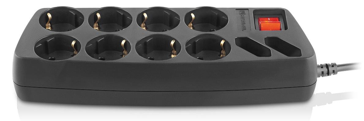 Мережевий фільтр Real-EL RS-10 Protect 10/3m Black (EL122300039)