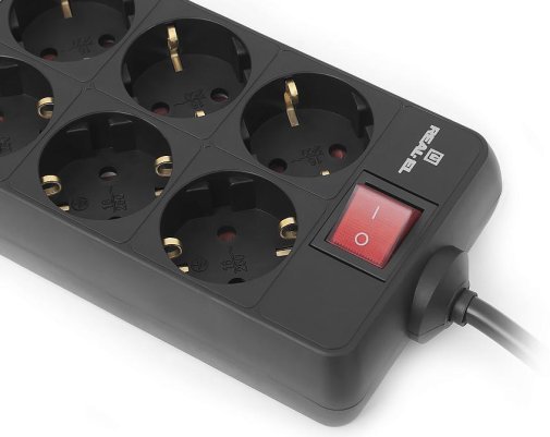 Мережевий фільтр Real-EL RS-8 Protect 8/5m Black (EL122300024)