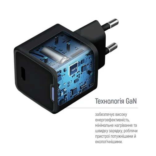 Фото: Зарядний пристрій ColorWay GaN Mini 25W Black (CW-CHS052PD-BK) № 22 | KTC