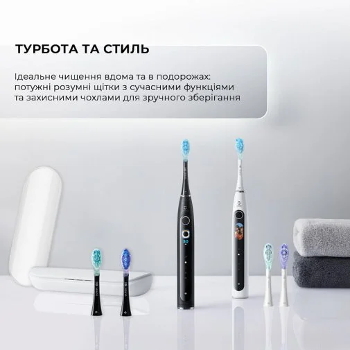 Фото: Електрична зубна щітка Oclean X Pro 20 S Duo Set White/Black (6970810556919) № 27 | KTC