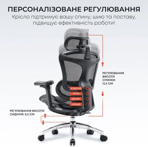 Фото: Крісло SIHOO Doro C300L Black (DORO-C300L-A3-101) № 26 | KTC