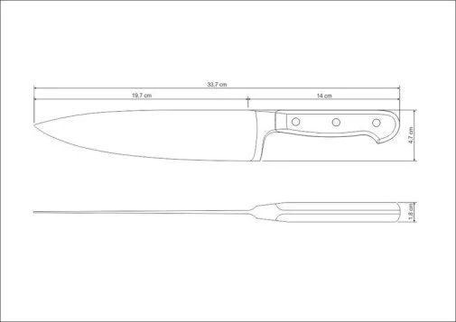 Фото: Ніж кухонний кухарський Tramontina CENTURY 20.3cm Black (24011/108) № 13 | KTC