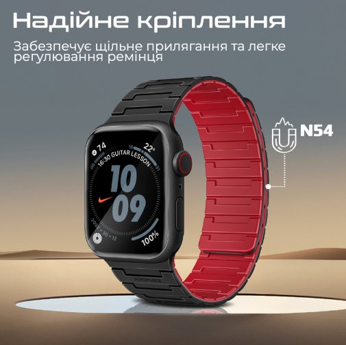 Ремінець Promate for Apple Watch 42/44/45/49mm - Magband-MS Black (6959144067339)