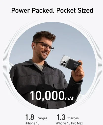 Фото: Батарея універсальна Anker MagGo 10000mAh 27W Qi2 15W Black (A1654G11) № 14 | KTC