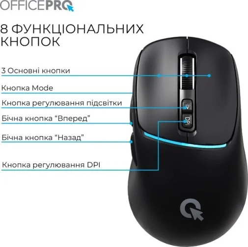 Фото: Миша OfficePro M468B Wireless Black № 17 | KTC