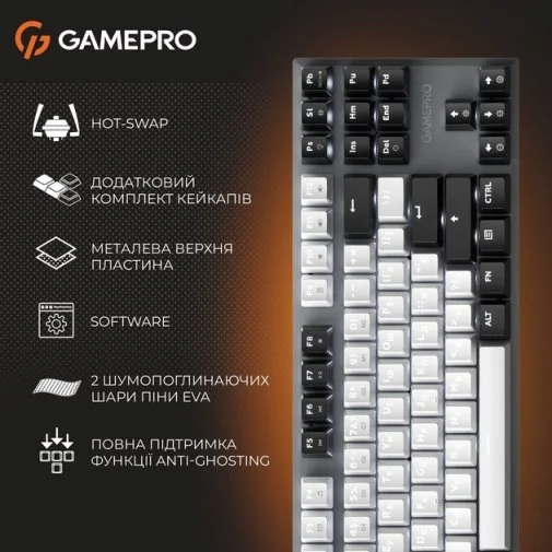 Фото: Клавіатура GamePro Genesis Joker MK124G Red Switches USB Gray № 38 | KTC