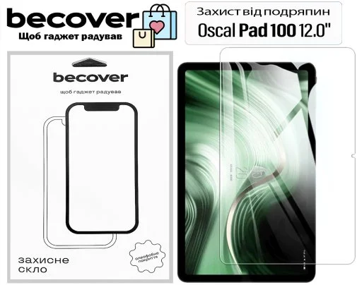 Фото: Захисне скло BeCover for Oscal Pad 100 12.0 (713696) № 7 | KTC