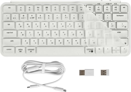 Клавіатура компактна Keychron B1 Pro ENG/UKR WL/BT/USB Ivory White (B1P-K8-UA)