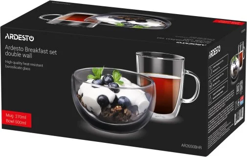 Фото: Набір чашок Ardesto 270ml/500ml (AR2650BHR) № 6 | KTC