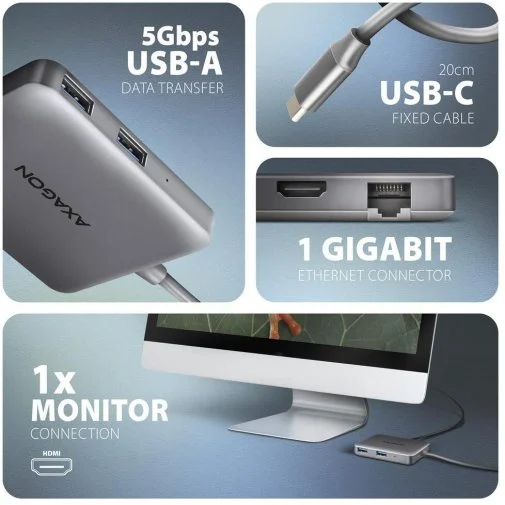 Фото: USB-хаб Axagon HMC-5HL Grey № 8 | KTC