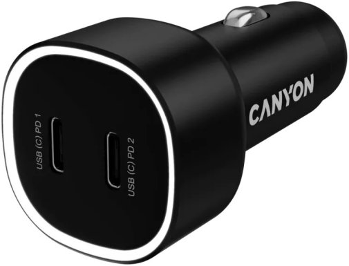 Автомобільний зарядний пристрій Canyon OnDrive 60 60W Black (CNE-CCABR3CC)