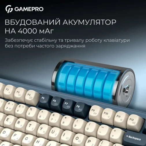 Фото: Клавіатура GamePro Asgard Yord MK266BL WL/BT/USB Blue № 36 | KTC