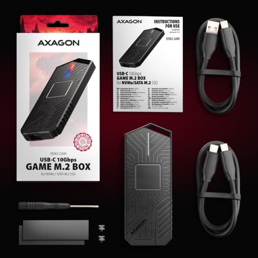Кишеня зовнішня Axagon EEM2-GAM Black
