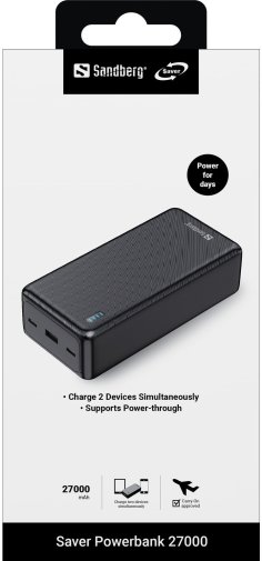 Батарея універсальна Sandberg Saver 27000mAh 22.5W Black (320-43)