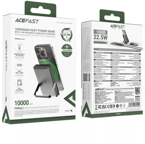 Фото: Батарея універсальна Acefast M17 10000mAh 22.5W Magsafe Black (6974316284000) № 12 | KTC