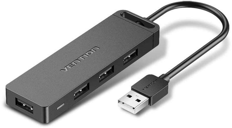 Хаб USB 2.0 4 Port Vention, 0.15m, Black