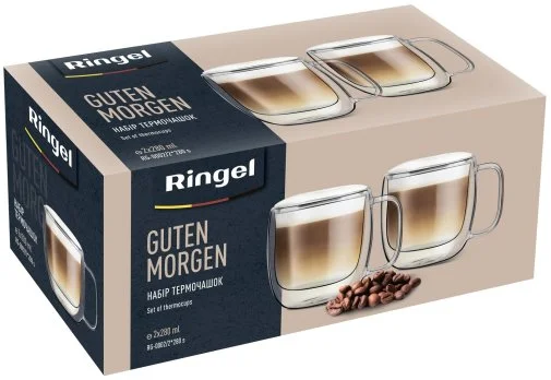 Фото: Набір чашок Ringel Guten Morgen 280ml 2pcs Clear (RG-0002/2*280 s) № 9 | KTC