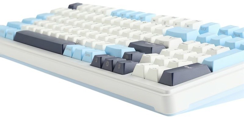 Клавіатура KZZI K98 Rainbow Switch ENG/UKR WL/BT/USB Polar White (6935280824999)