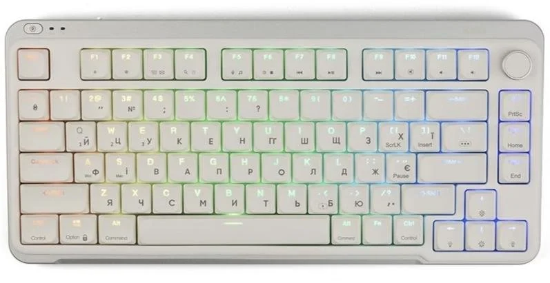 Фото: Клавіатура KZZI I75 Red Switch WL/BT/USB White (6977534870628) № 9 | KTC