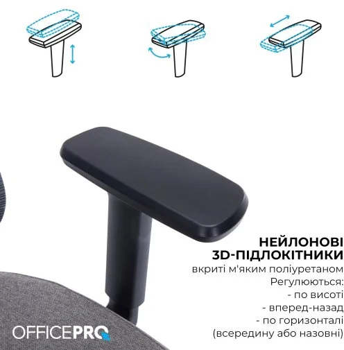 Фото: Крісло OfficePro Skyline OC580-B-DG-DG Black/Dark Gray № 28 | KTC