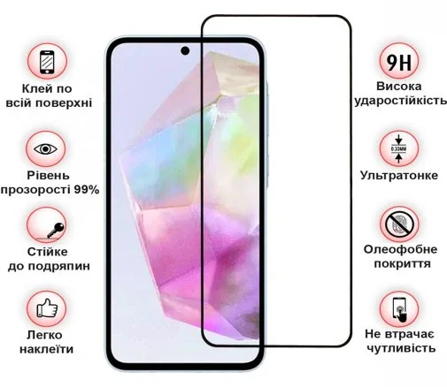 Фото: Захисне скло BeCover for Samsung Galaxy A37 SM-A376 Black (714916) № 9 | KTC
