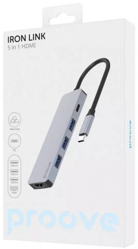 USB-хаб Proove Iron Link 5in1 Silver (HBIL00010604)