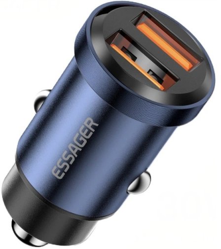 Автомобільний зарядний пристрій Essager Gyroscope Mini Charge 30W Blue (ECC2A-TL03)