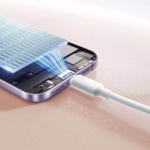 Кабель Baseus Foamed Silicone 2.4A AM / Lightning 1m White (E0426901)