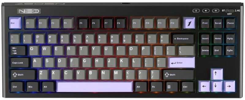 Клавіатура 1stPlayer NEO87 Midnight Violet BSUN Lavender EN/UA WL/USB (NEO87-MV-TLD)