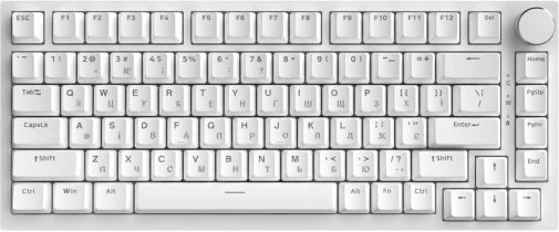 Фото: Клавіатура Ajazz AK820 Red Switch ENG/UKR USB White (AK820-R-W) № 20 | KTC