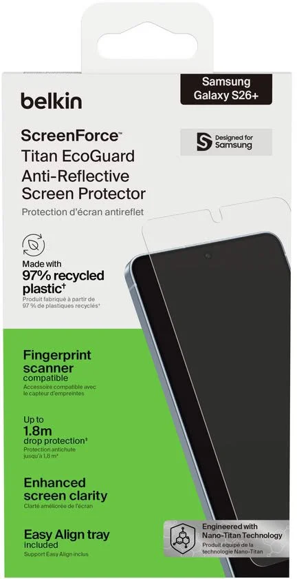 Фото: Захисне скло Belkin for Samsung Galaxy S26+ - Titan EcoGuard (OVB079HQ) № 11 | KTC