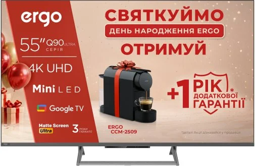 Фото: Телевізор MiniLED Ergo 55MQ90 Ultra (Smart TV, 3840x2160) № 13 | KTC