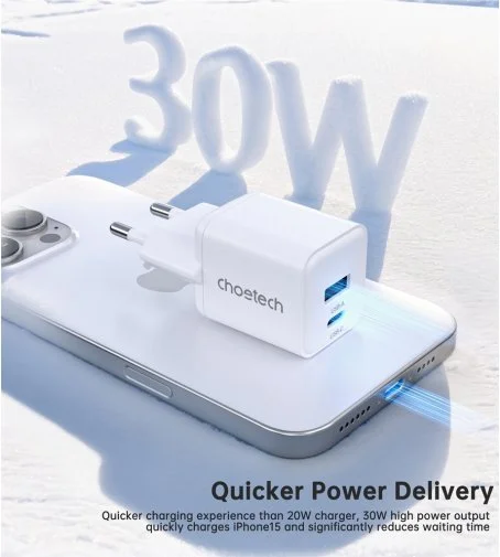 Фото: Зарядний пристрій Choetech PD5012 30W White (PD5012-EU-WH) № 11 | KTC
