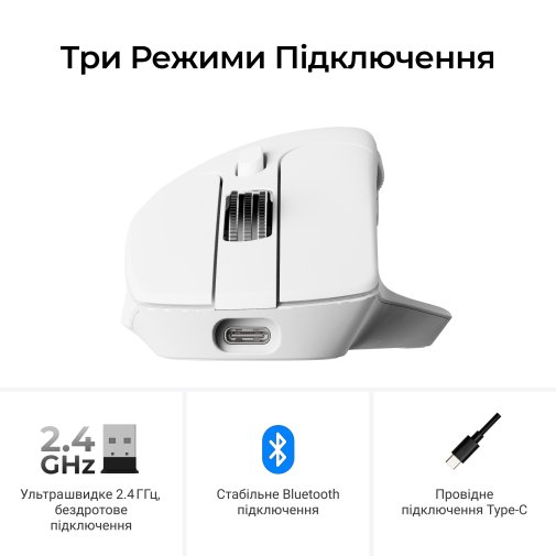 Миша Keychron M6S PixArt PAW3311 White (M6S-B72)