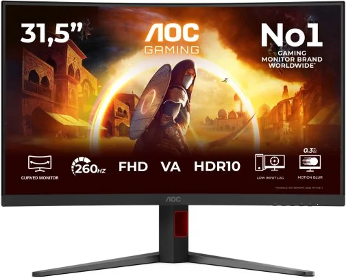 Фото: Монітор AOC C32G4Z Black/Red - 31.5" VA / 1920×1080 / 260 Гц / Adaptive Sync / HAS № 16 | KTC