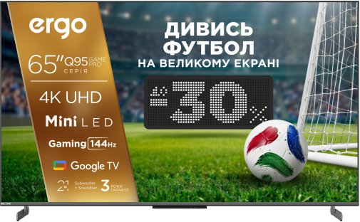 Телевізор MiniLED Ergo 65MQ95 (Smart TV, Wi-Fi, 3840x2160)
