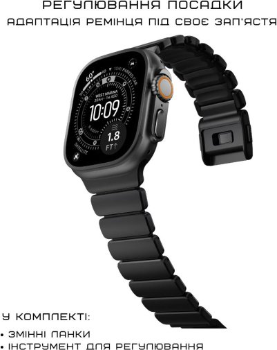 Ремінець Nomad for Apple Watch 46/49mm - Stratos Black Hardware Black (NM011154858)