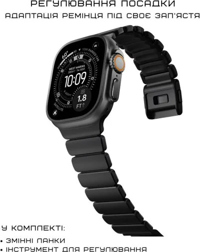 Фото: Ремінець Nomad for Apple Watch 46/49mm - Stratos Black Hardware Black (NM011154858) № 19 | KTC