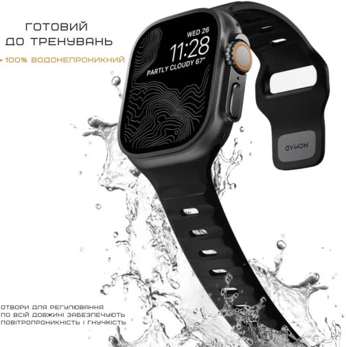 Фото: Ремінець Nomad for Apple Watch 46mm/49mm - Sport Band Black (NM1AM10000) № 15 | KTC