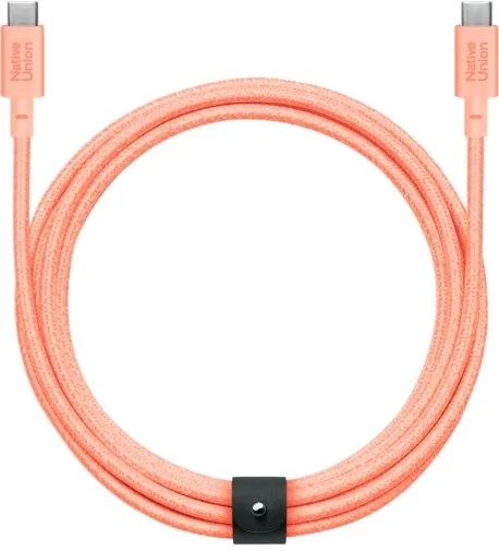 Фото: Кабель Native Union Belt XL 100W Type-C / Type-C 3m Apricot Crush (BELT-XL-C-APR-3-NP) № 4 | KTC