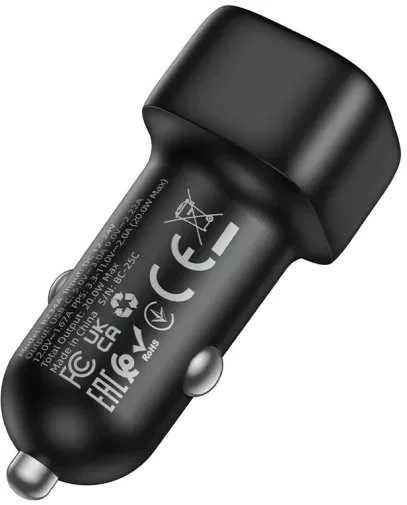 Фото: Автомобільний зарядний пристрій BOROFONE BZ34A Cloud PD 20W Black (6941991122316) № 9 | KTC