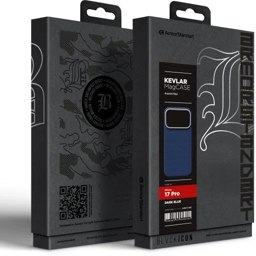 Фото: Чохол ArmorStandart for Apple iPhone 17 Pro - BlackIcon Kevlar MagCase Dark Blue (ARM91400) № 5 | KTC