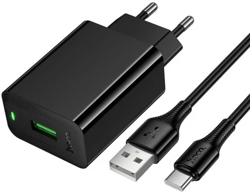 Фото: Зарядний пристрій Hoco CS92A Leader 18W Black with AM/Type-C (6942007671057) № 12 | KTC