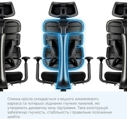 Фото: Крісло OfficePro FlexCore OC120B Black № 23 | KTC