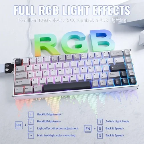 Фото: Клавіатура Attack Shark X68 Max HE ENG/UKR USB Starlight White (X68MAXSW_AS) № 18 | KTC