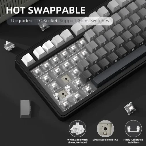 Фото: Клавіатура Attack Shark X85 White Jade Moonlit Night (X85MN_AS) № 12 | KTC
