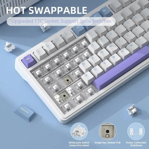 Фото: Клавіатура Attack Shark X85 White Jade Starlight White (X85SW_AS) № 14 | KTC