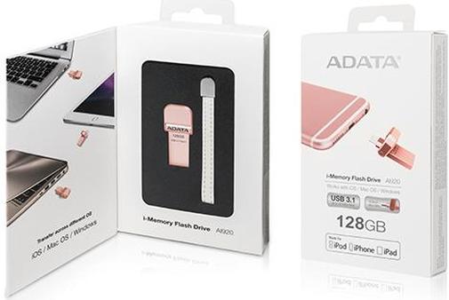 Флешка USB A-Data I920 128 ГБ (AAI920-128G-CRG) рожеве золото